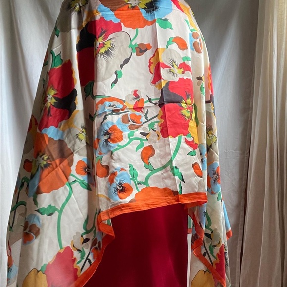 Vintage Kenzo Paris All Silk Scarf with Pansy Print - Picture 3 of 4